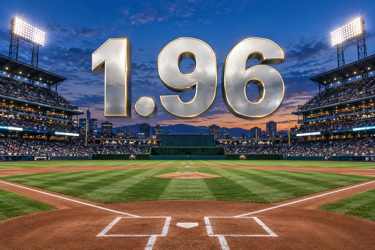 야구 경기장 위에 강조된 배당 1.96